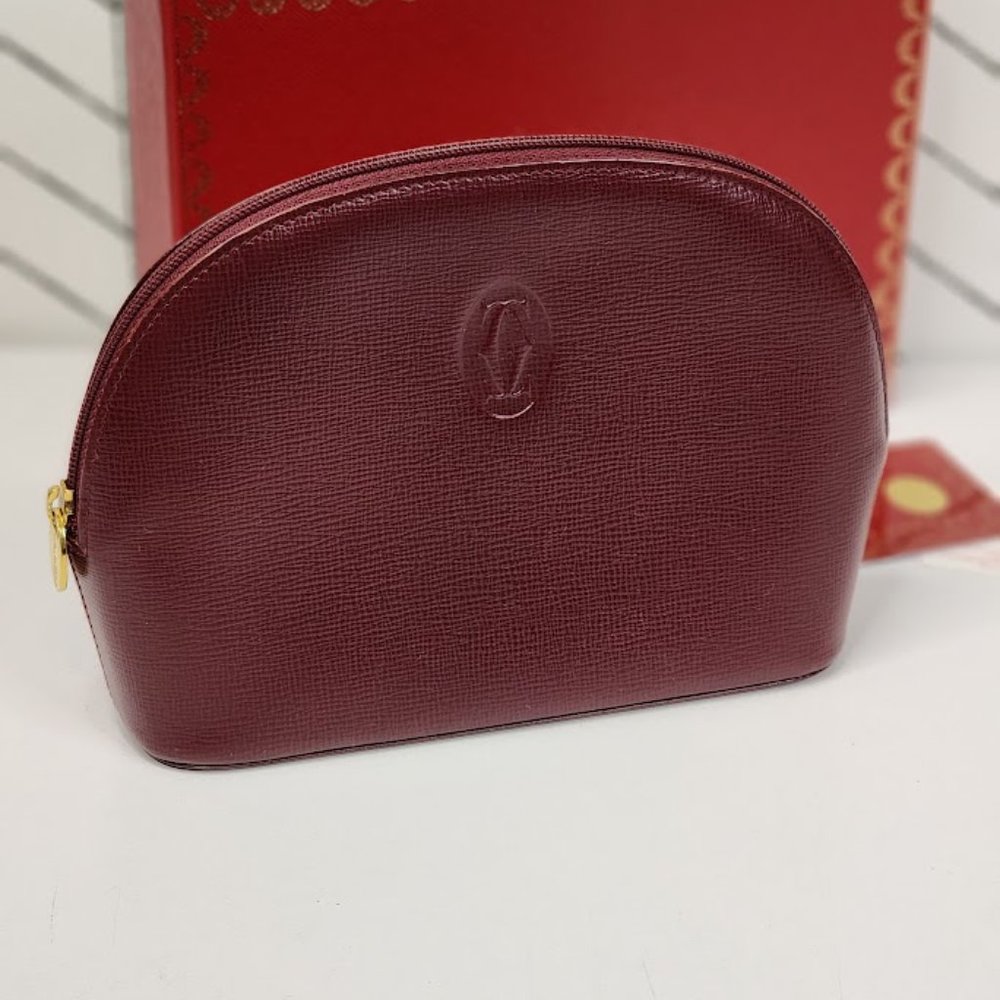 Must De Cartier Leather Cosmetic Bag